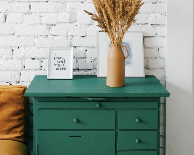 desk with items